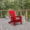 image:imageFlash Furniture Newport Adirondack Chairs with Cup Holders Weather Resistant Poly Resin Adirondack Chairs Set of 2 RedRed