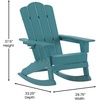image:imageFlash Furniture Newport Adirondack Rocking Chair with Cup Holder Weather Resistant Poly Resin Adirondack Rocking Chair BrownBlue
