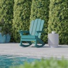 image:imageFlash Furniture Newport Adirondack Rocking Chair with Cup Holder Weather Resistant Poly Resin Adirondack Rocking Chair BrownBlue