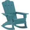 image:imageFlash Furniture Newport Adirondack Rocking Chair with Cup Holder Weather Resistant Poly Resin Adirondack Rocking Chair BrownBlue