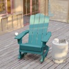 image:imageFlash Furniture Newport Adirondack Rocking Chair with Cup Holder Weather Resistant Poly Resin Adirondack Rocking Chair BrownBlue
