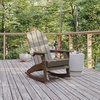 image:imageFlash Furniture Newport Adirondack Rocking Chair with Cup Holder Weather Resistant Poly Resin Adirondack Rocking Chair BrownBrown