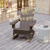 image:imageFlash Furniture Newport Adirondack Rocking Chair with Cup Holder Weather Resistant Poly Resin Adirondack Rocking Chair BrownBrown