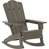 image:imageFlash Furniture Newport Adirondack Rocking Chair with Cup Holder Weather Resistant Poly Resin Adirondack Rocking Chair BrownBrown