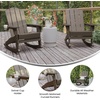image:imageFlash Furniture Newport Adirondack Rocking Chair with Cup Holder Weather Resistant Poly Resin Adirondack Rocking Chair BrownBrown