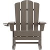 image:imageFlash Furniture Newport Adirondack Rocking Chair with Cup Holder Weather Resistant Poly Resin Adirondack Rocking Chair BrownBrown