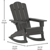 image:imageFlash Furniture Newport Adirondack Rocking Chair with Cup Holder Weather Resistant Poly Resin Adirondack Rocking Chair BrownGrey