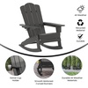 image:imageFlash Furniture Newport Adirondack Rocking Chair with Cup Holder Weather Resistant Poly Resin Adirondack Rocking Chair BrownGrey