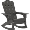 image:imageFlash Furniture Newport Adirondack Rocking Chair with Cup Holder Weather Resistant Poly Resin Adirondack Rocking Chair BrownGrey