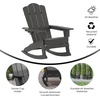 image:imageFlash Furniture Newport Adirondack Rocking Chair with Cup Holder Weather Resistant Poly Resin Adirondack Rocking Chair BrownGrey