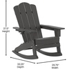 image:imageFlash Furniture Newport Adirondack Rocking Chair with Cup Holder Weather Resistant Poly Resin Adirondack Rocking Chair BrownGrey