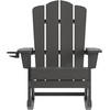 image:imageFlash Furniture Newport Adirondack Rocking Chair with Cup Holder Weather Resistant Poly Resin Adirondack Rocking Chair BrownGrey