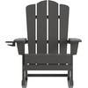 image:imageFlash Furniture Newport Adirondack Rocking Chair with Cup Holder Weather Resistant Poly Resin Adirondack Rocking Chair BrownGrey