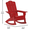 image:imageFlash Furniture Newport Adirondack Rocking Chair with Cup Holder Weather Resistant Poly Resin Adirondack Rocking Chair BrownRed