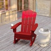 image:imageFlash Furniture Newport Adirondack Rocking Chair with Cup Holder Weather Resistant Poly Resin Adirondack Rocking Chair BrownRed