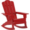 image:imageFlash Furniture Newport Adirondack Rocking Chair with Cup Holder Weather Resistant Poly Resin Adirondack Rocking Chair BrownRed