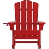 image:imageFlash Furniture Newport Adirondack Rocking Chair with Cup Holder Weather Resistant Poly Resin Adirondack Rocking Chair BrownRed