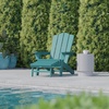 image:imageFlash Furniture Newport Poly Resin Adirondack Chair with Cup Holder and Pull Out Ottoman AllWeather Poly Resin IndoorOutdoor Lounge Chair GrayBlue