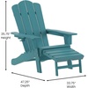 image:imageFlash Furniture Newport Poly Resin Adirondack Chair with Cup Holder and Pull Out Ottoman AllWeather Poly Resin IndoorOutdoor Lounge Chair GrayBlue