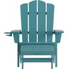 image:imageFlash Furniture Newport Poly Resin Adirondack Chair with Cup Holder and Pull Out Ottoman AllWeather Poly Resin IndoorOutdoor Lounge Chair GrayBlue