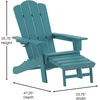 image:imageFlash Furniture Newport Poly Resin Adirondack Chair with Cup Holder and Pull Out Ottoman AllWeather Poly Resin IndoorOutdoor Lounge Chair GrayBlue