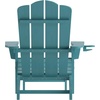 image:imageFlash Furniture Newport Poly Resin Adirondack Chair with Cup Holder and Pull Out Ottoman AllWeather Poly Resin IndoorOutdoor Lounge Chair GrayBlue