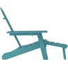image:imageFlash Furniture Newport Poly Resin Adirondack Chair with Cup Holder and Pull Out Ottoman AllWeather Poly Resin IndoorOutdoor Lounge Chair GrayBlue