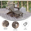 image:imageFlash Furniture Newport Poly Resin Adirondack Chair with Cup Holder and Pull Out Ottoman AllWeather Poly Resin IndoorOutdoor Lounge Chair GrayBrown