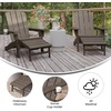image:imageFlash Furniture Newport Poly Resin Adirondack Chair with Cup Holder and Pull Out Ottoman AllWeather Poly Resin IndoorOutdoor Lounge Chair GrayBrown