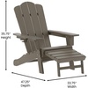 image:imageFlash Furniture Newport Poly Resin Adirondack Chair with Cup Holder and Pull Out Ottoman AllWeather Poly Resin IndoorOutdoor Lounge Chair GrayBrown