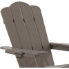 image:imageFlash Furniture Newport Poly Resin Adirondack Chair with Cup Holder and Pull Out Ottoman AllWeather Poly Resin IndoorOutdoor Lounge Chair GrayBrown