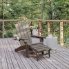 image:imageFlash Furniture Newport Poly Resin Adirondack Chair with Cup Holder and Pull Out Ottoman AllWeather Poly Resin IndoorOutdoor Lounge Chair GrayBrown