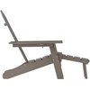 image:imageFlash Furniture Newport Poly Resin Adirondack Chair with Cup Holder and Pull Out Ottoman AllWeather Poly Resin IndoorOutdoor Lounge Chair GrayBrown