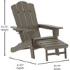 image:imageFlash Furniture Newport Poly Resin Adirondack Chair with Cup Holder and Pull Out Ottoman AllWeather Poly Resin IndoorOutdoor Lounge Chair GrayBrown