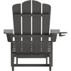 image:imageFlash Furniture Newport Poly Resin Adirondack Chair with Cup Holder and Pull Out Ottoman AllWeather Poly Resin IndoorOutdoor Lounge Chair GrayGrey