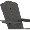 image:imageFlash Furniture Newport Poly Resin Adirondack Chair with Cup Holder and Pull Out Ottoman AllWeather Poly Resin IndoorOutdoor Lounge Chair GrayGrey