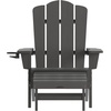 image:imageFlash Furniture Newport Poly Resin Adirondack Chair with Cup Holder and Pull Out Ottoman AllWeather Poly Resin IndoorOutdoor Lounge Chair GrayGrey