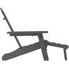 image:imageFlash Furniture Newport Poly Resin Adirondack Chair with Cup Holder and Pull Out Ottoman AllWeather Poly Resin IndoorOutdoor Lounge Chair GrayGrey