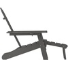 image:imageFlash Furniture Newport Poly Resin Adirondack Chair with Cup Holder and Pull Out Ottoman AllWeather Poly Resin IndoorOutdoor Lounge Chair GrayGrey