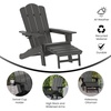 image:imageFlash Furniture Newport Poly Resin Adirondack Chair with Cup Holder and Pull Out Ottoman AllWeather Poly Resin IndoorOutdoor Lounge Chair GrayGrey