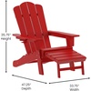 image:imageFlash Furniture Newport Poly Resin Adirondack Chair with Cup Holder and Pull Out Ottoman AllWeather Poly Resin IndoorOutdoor Lounge Chair GrayRed