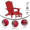 image:imageFlash Furniture Newport Poly Resin Adirondack Chair with Cup Holder and Pull Out Ottoman AllWeather Poly Resin IndoorOutdoor Lounge Chair GrayRed