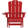 image:imageFlash Furniture Newport Poly Resin Adirondack Chair with Cup Holder and Pull Out Ottoman AllWeather Poly Resin IndoorOutdoor Lounge Chair GrayRed