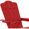 image:imageFlash Furniture Newport Poly Resin Adirondack Chair with Cup Holder and Pull Out Ottoman AllWeather Poly Resin IndoorOutdoor Lounge Chair GrayRed