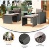 image:imageFlash Furniture Nico IndoorOutdoor Modular Loveseat Sofa Set Tempered Glass Top Table Comfortable Ottomans Versatile Sofa SetUps GrayNaturalBeige FabricGray Frame