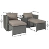 image:imageFlash Furniture Nico IndoorOutdoor Modular Loveseat Sofa Set Tempered Glass Top Table Comfortable Ottomans Versatile Sofa SetUps GrayNaturalBeige FabricGray Frame