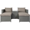 image:imageFlash Furniture Nico IndoorOutdoor Modular Loveseat Sofa Set Tempered Glass Top Table Comfortable Ottomans Versatile Sofa SetUps GrayNaturalBeige FabricGray Frame