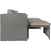 image:imageFlash Furniture Nico IndoorOutdoor Modular Loveseat Sofa Set Tempered Glass Top Table Comfortable Ottomans Versatile Sofa SetUps GrayNaturalBeige FabricGray Frame