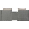 image:imageFlash Furniture Nico IndoorOutdoor Modular Loveseat Sofa Set Tempered Glass Top Table Comfortable Ottomans Versatile Sofa SetUps GrayNaturalBeige FabricGray Frame