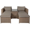 image:imageFlash Furniture Nico IndoorOutdoor Modular Loveseat Sofa Set Tempered Glass Top Table Comfortable Ottomans Versatile Sofa SetUps GrayNaturalGray FabricNatural Frame